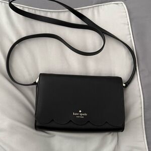 Black Kate Spade Scalloped Crossbody Purse